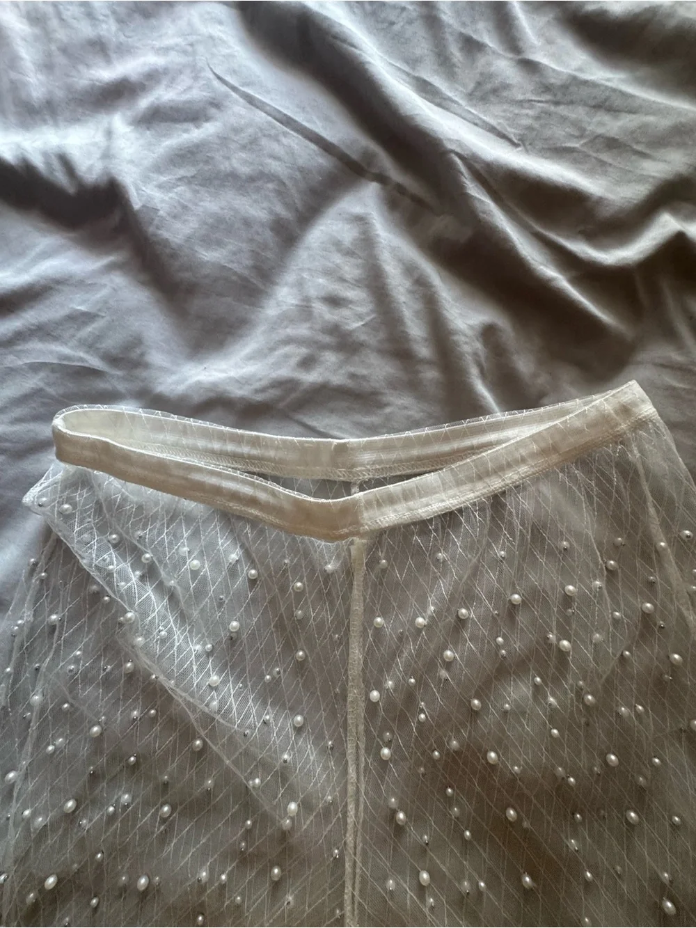 Luxury pearl leggings unique designer tulle mesh